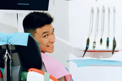 man in the dental chair at Park Ridge Smile Center